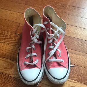 Pink high top converse sneakers